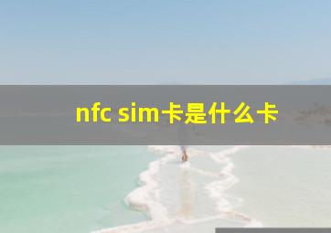 nfc sim卡是什么卡